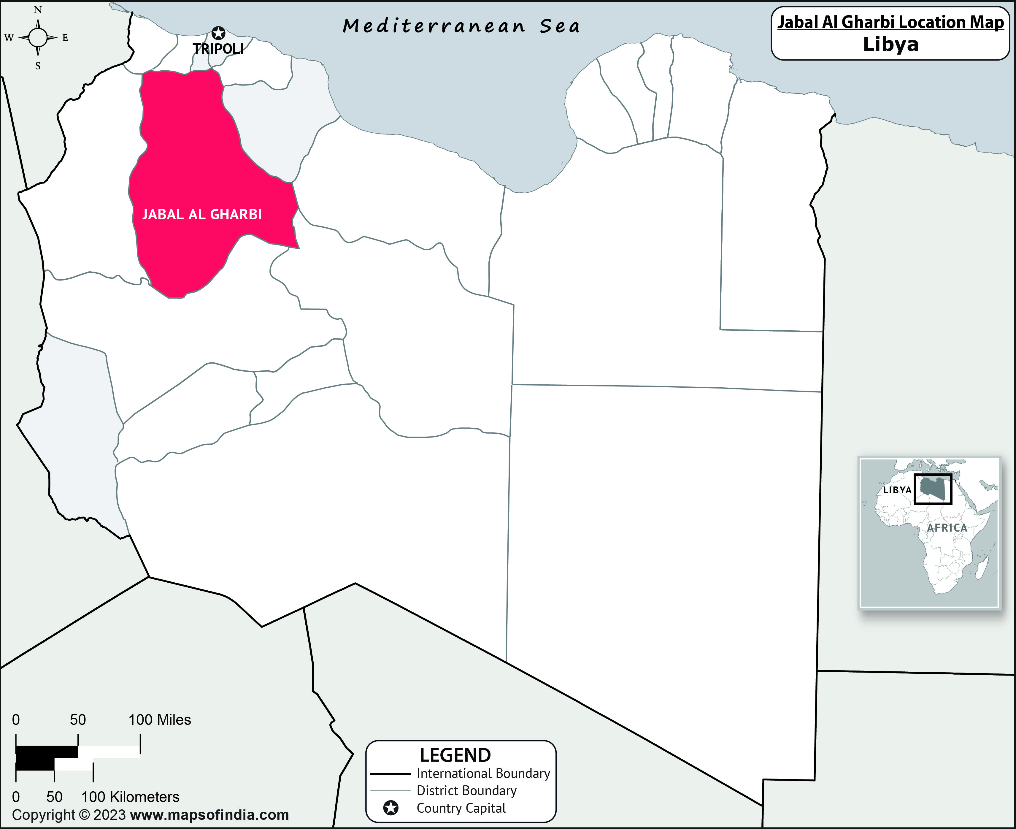 Jabal Al Gharbi Location Map