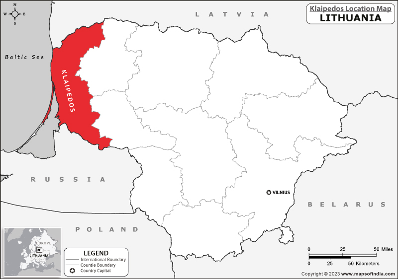 Map of Klaipedos Location Klaipedos Location Map