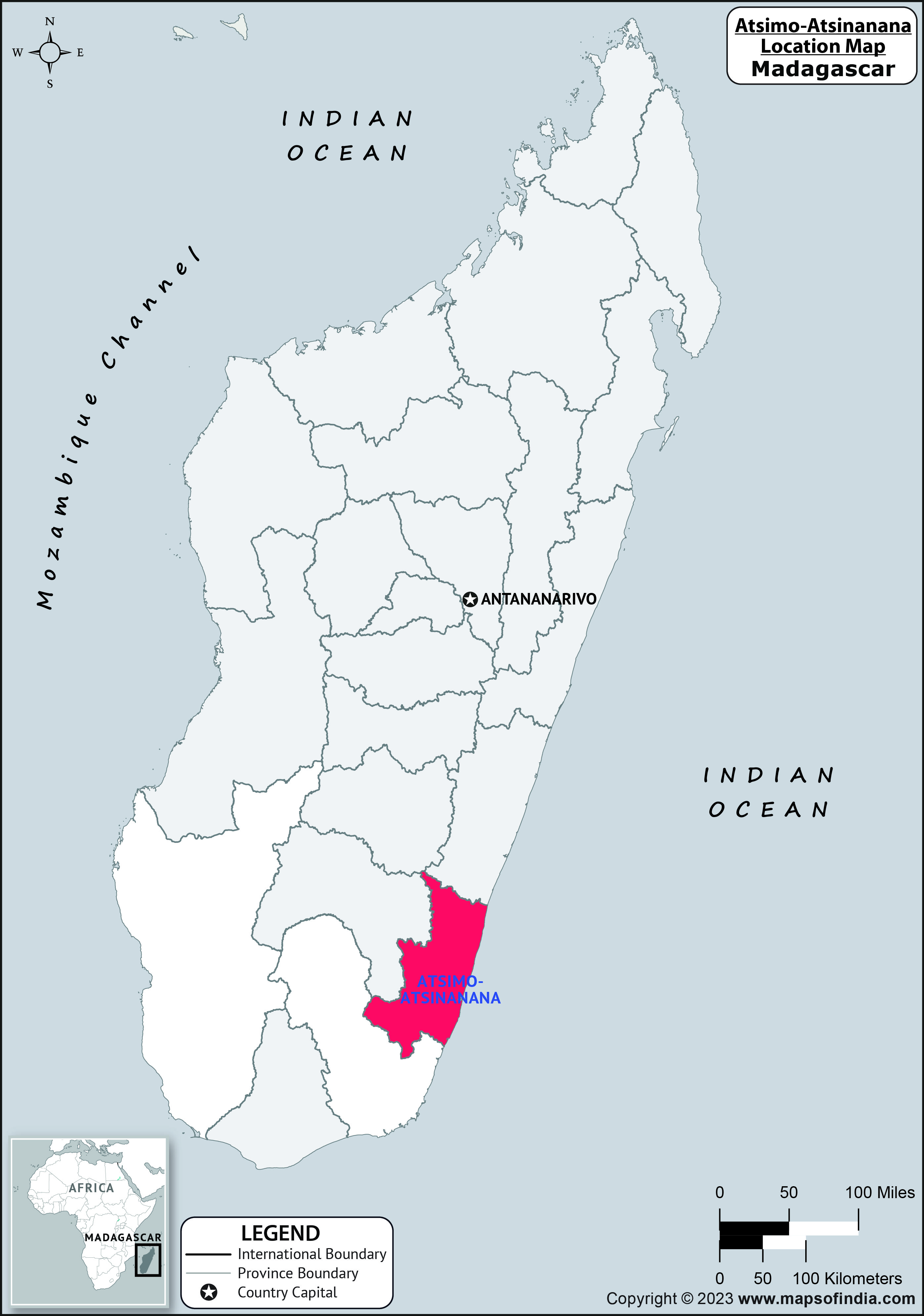 Map of Atsimo Atsinanana Location Atsimo Atsinanana Location Map