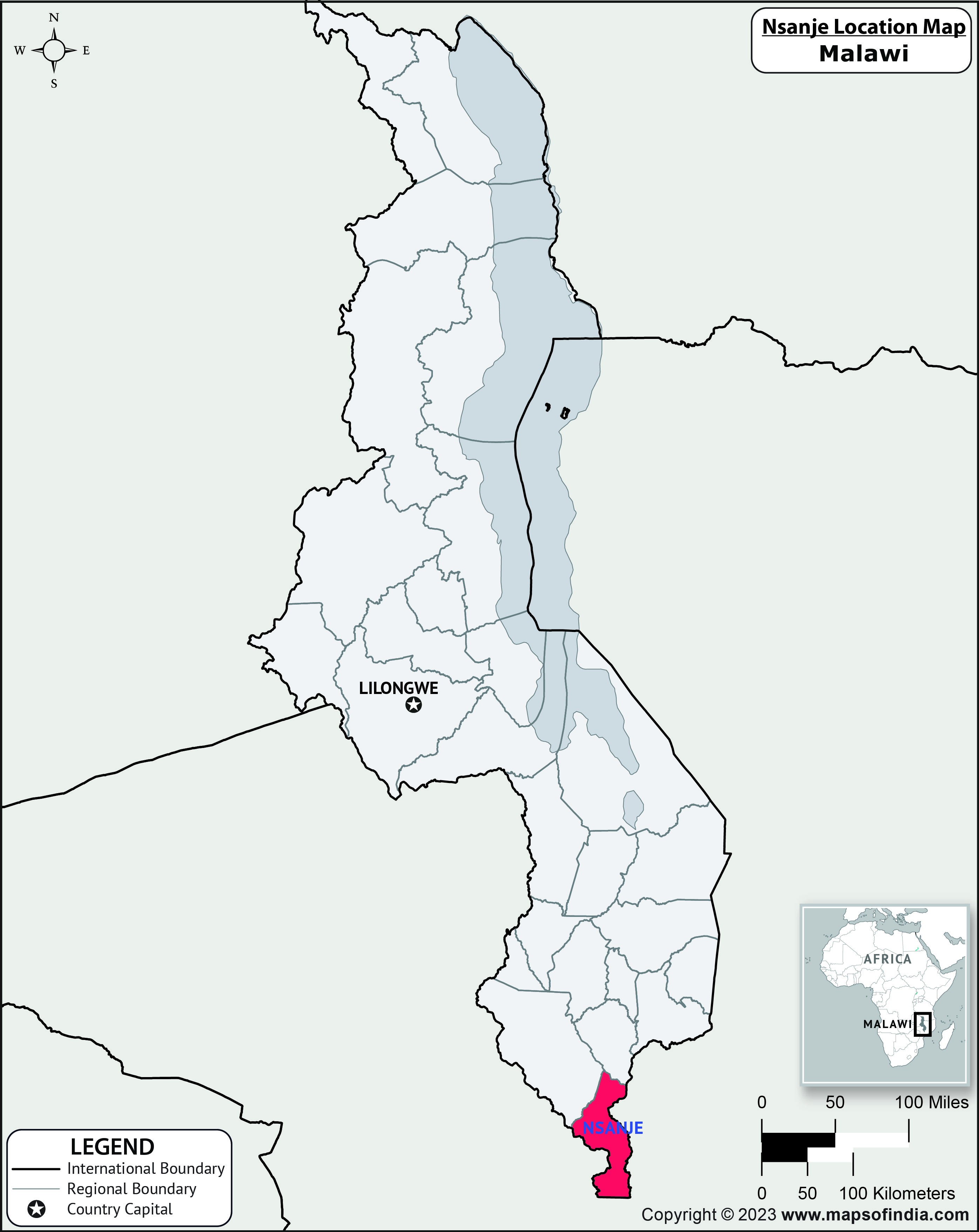 Nsanje Location Map