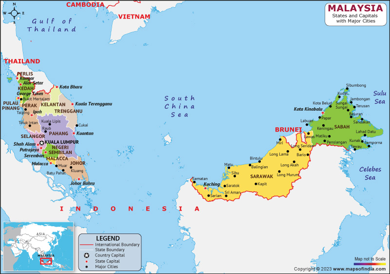 Detailed Political Map Of Malaysia Ezilon Maps 49 Off