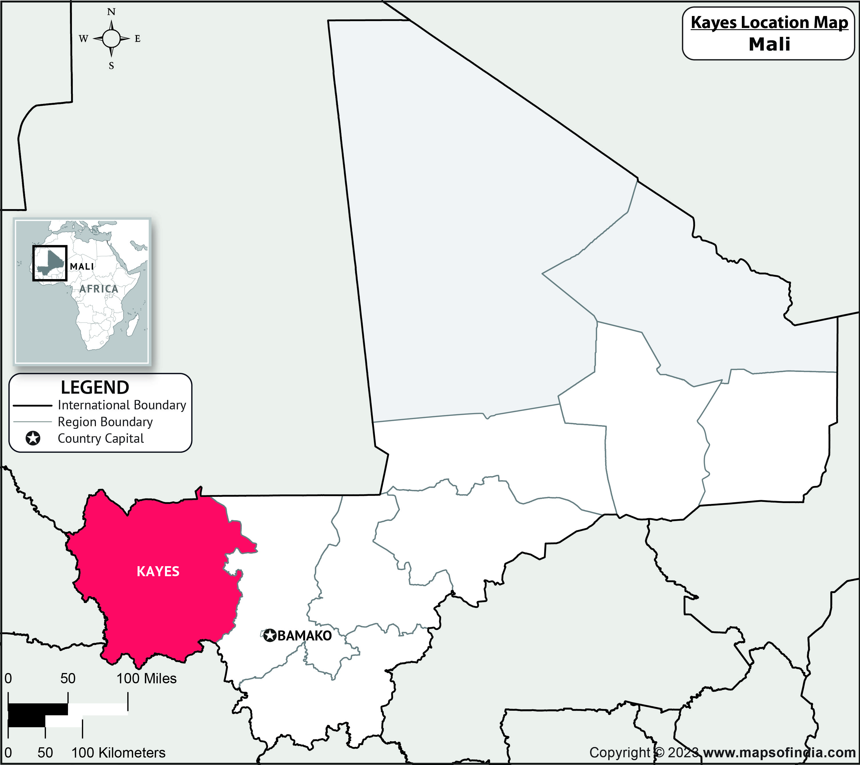 Kayes, Google Map, Mali Google Map of Kayes Satellite View