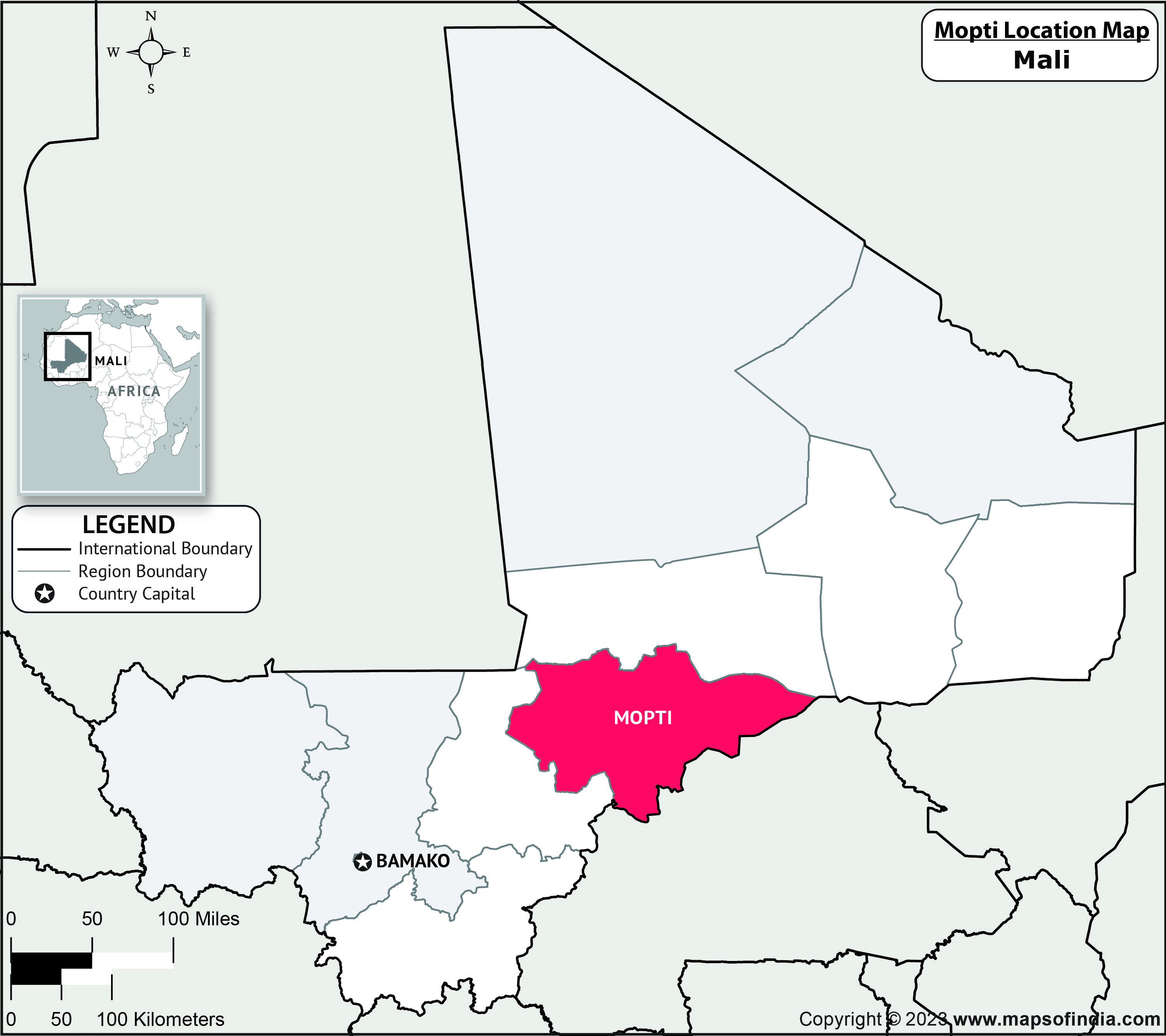 Mopti Location Map
