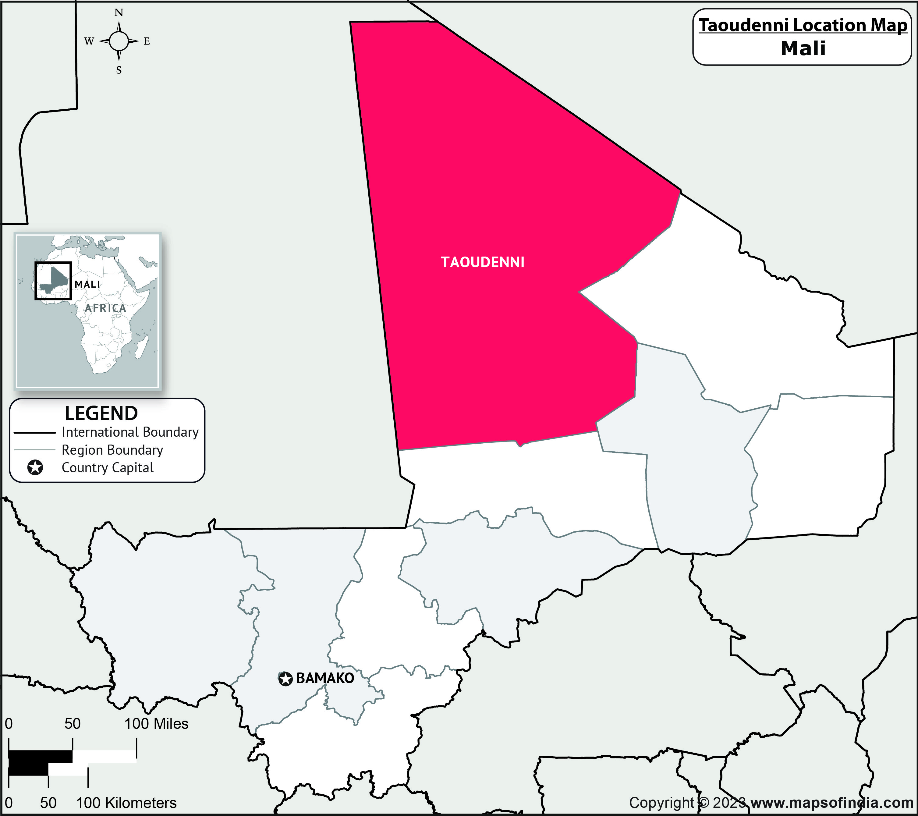 Taoudenni Location Map