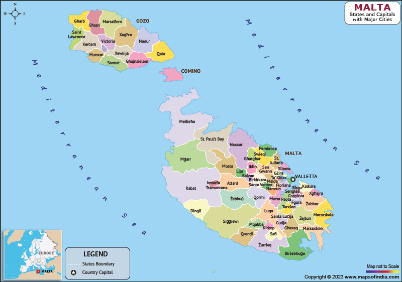 Malta Map  HD Map of the Malta