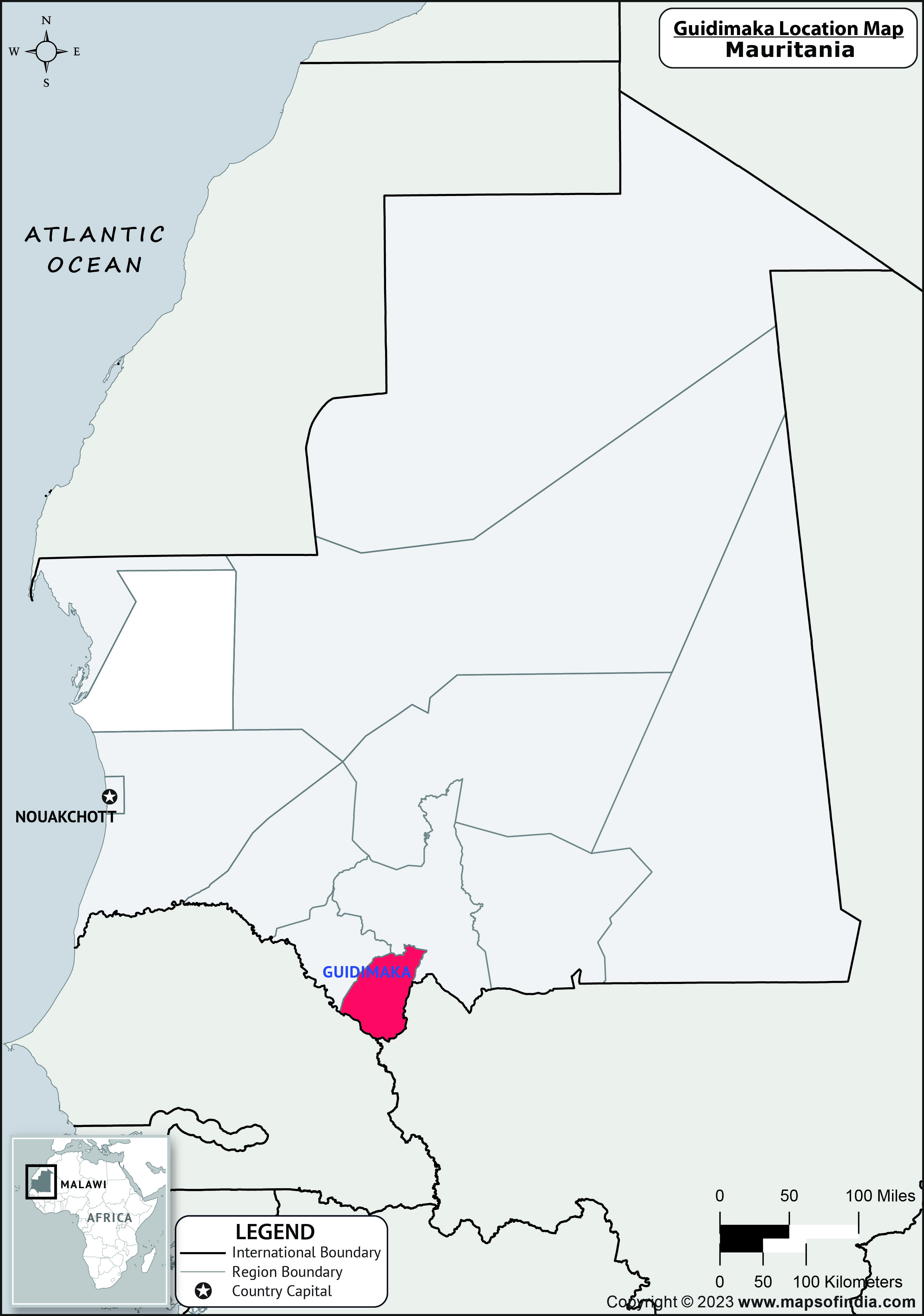 Where is Guidimaka Located in Mauritania? Guidimaka Location Map in
