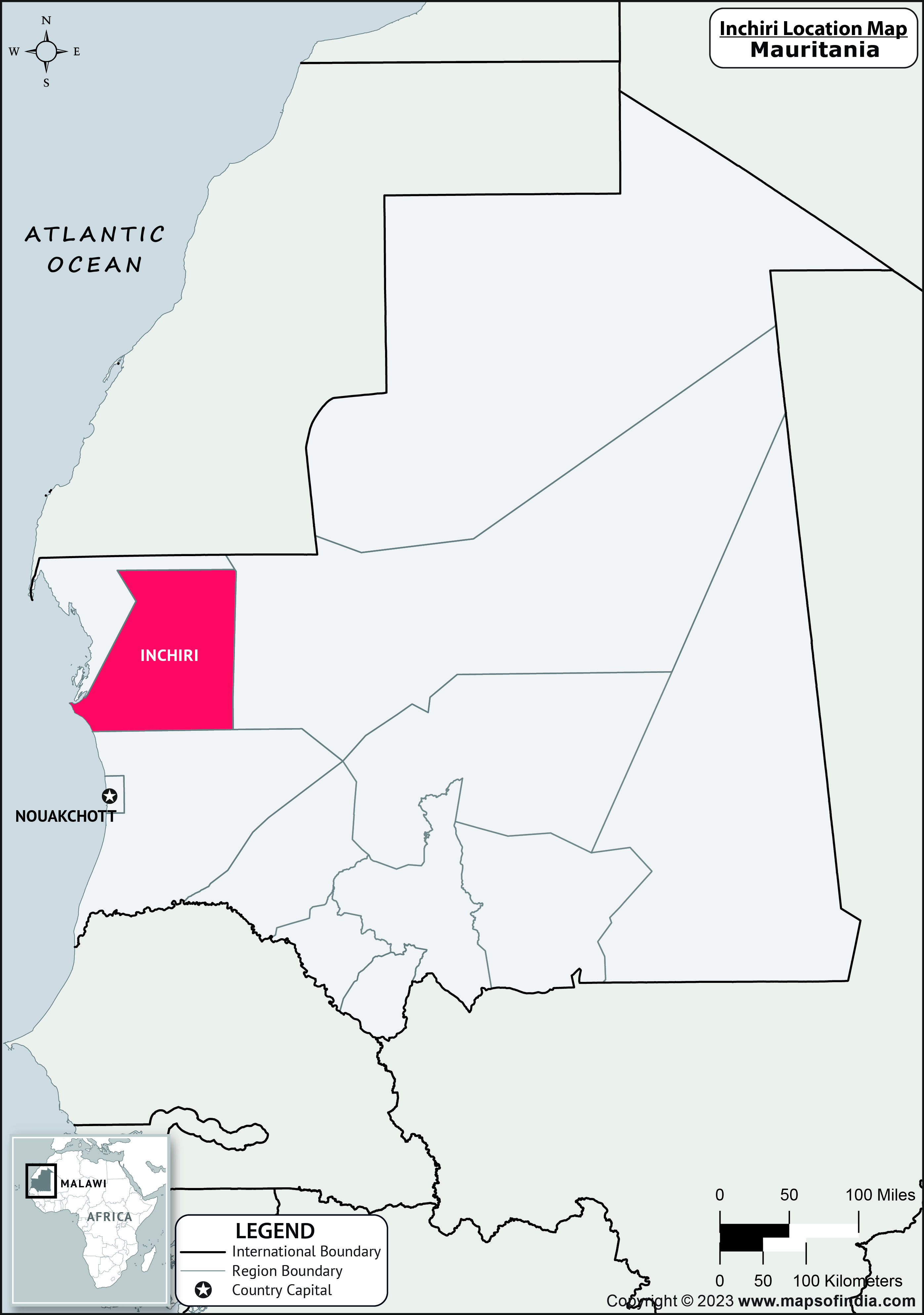 Inchiri Location Map