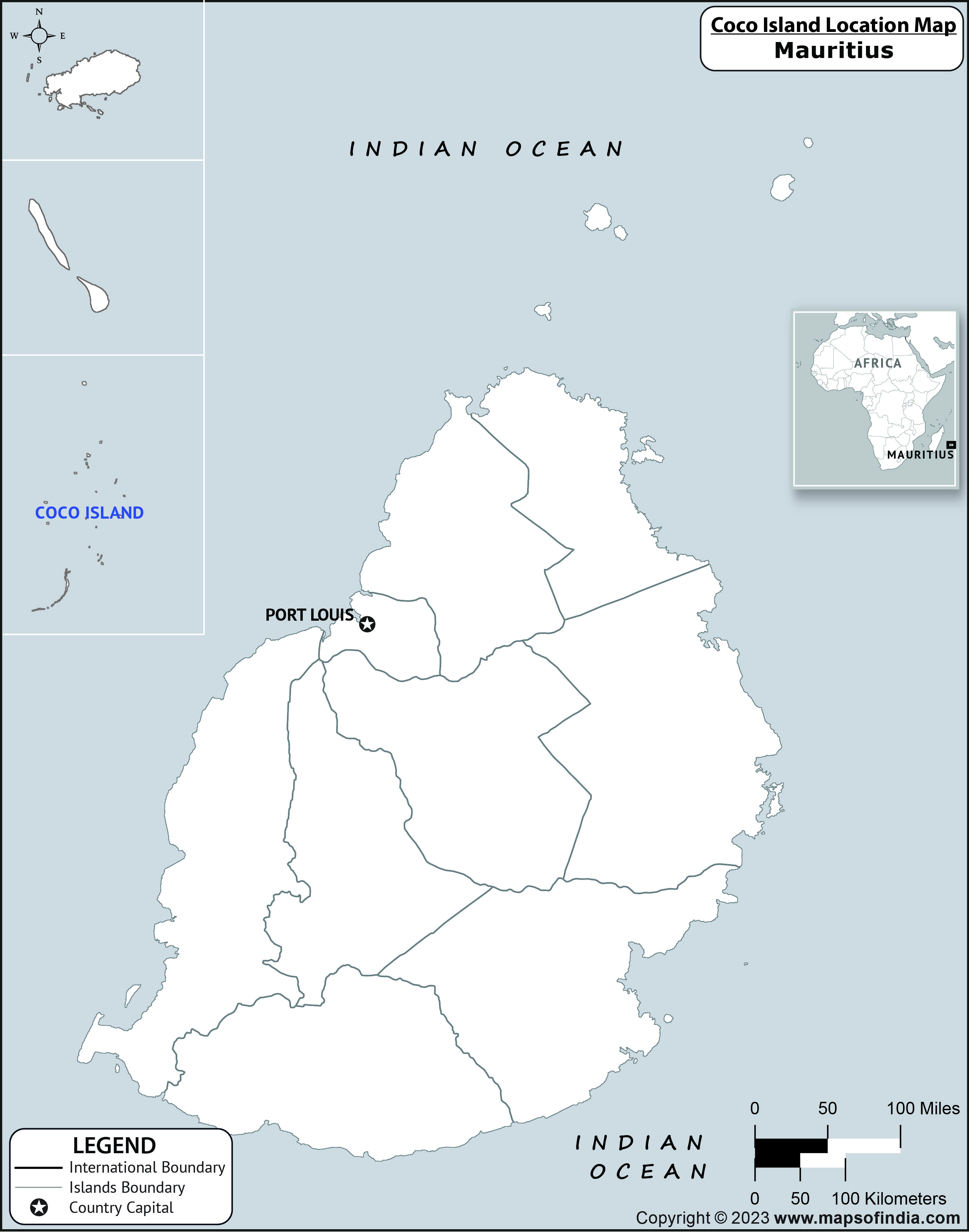 Coco Island Location Map