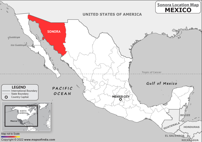 sonora Location Map