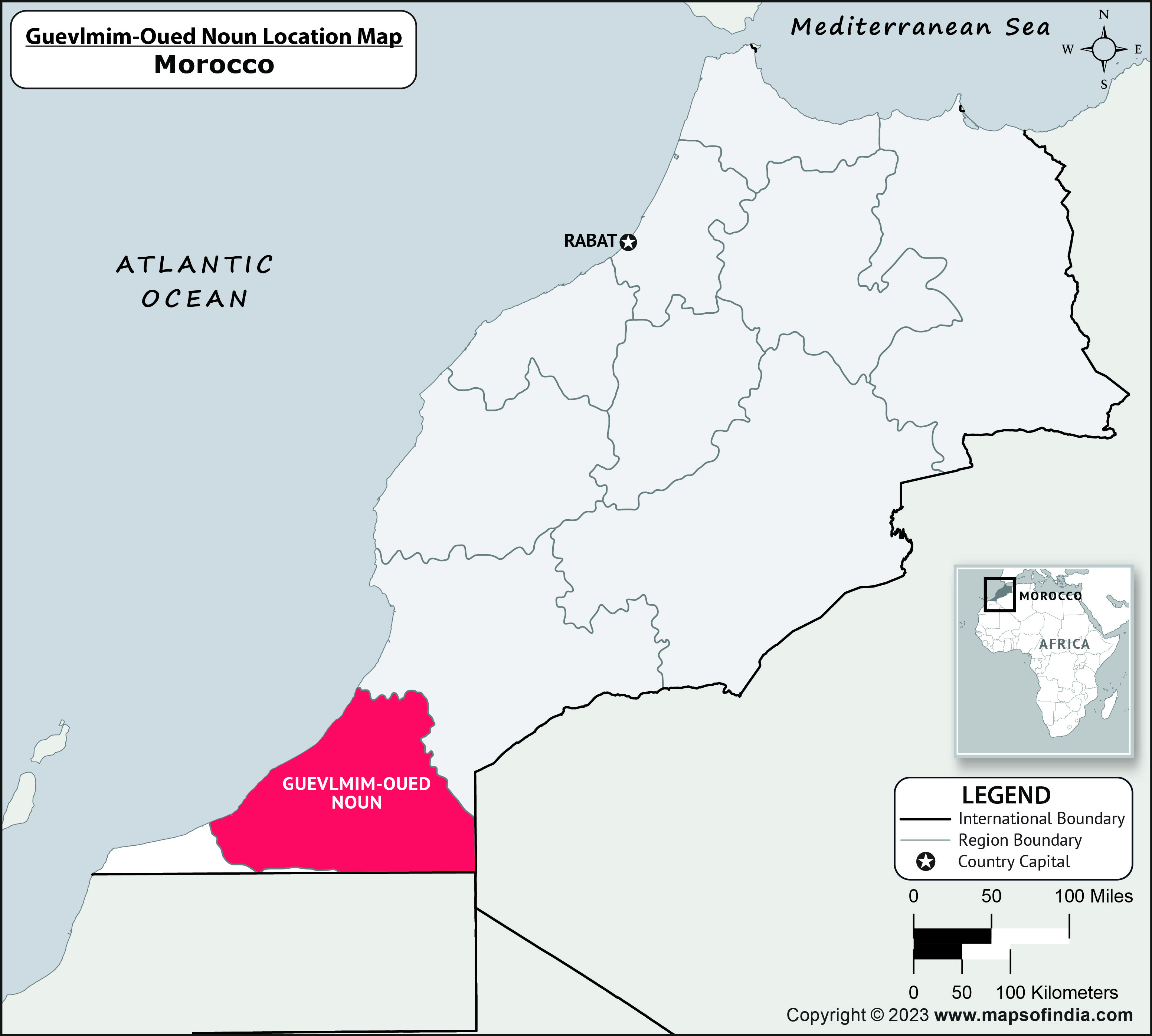 Guevlmim Oued Noun Location Map
