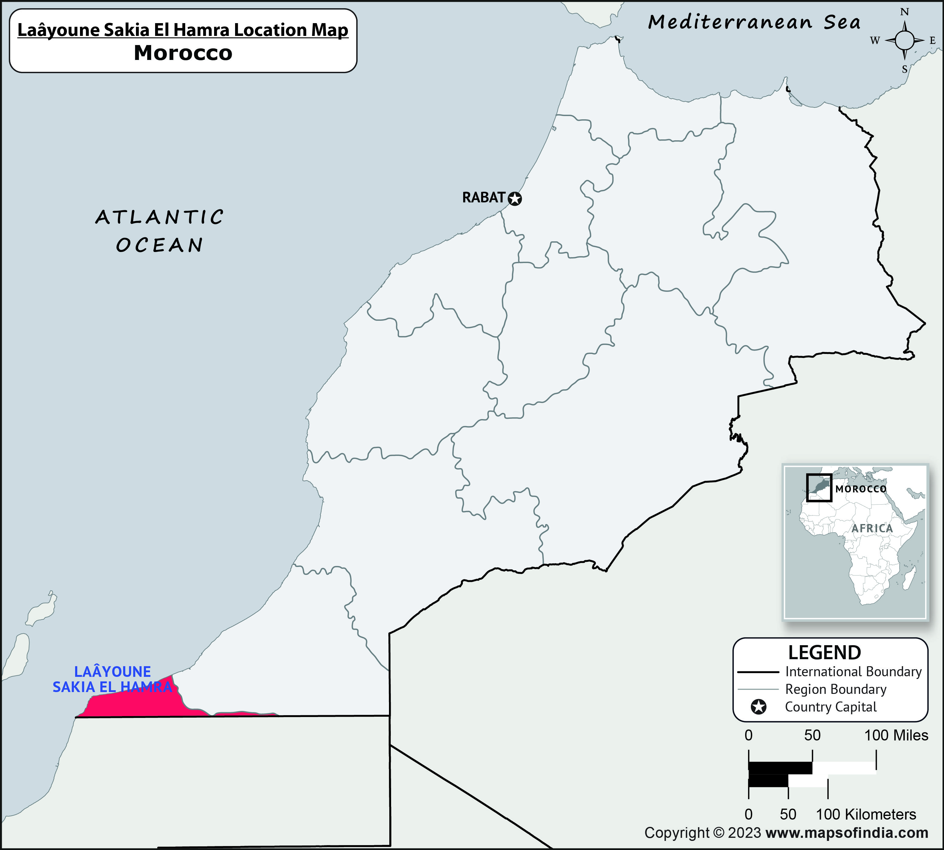 Laayoune Sakia El Hamra Location Map