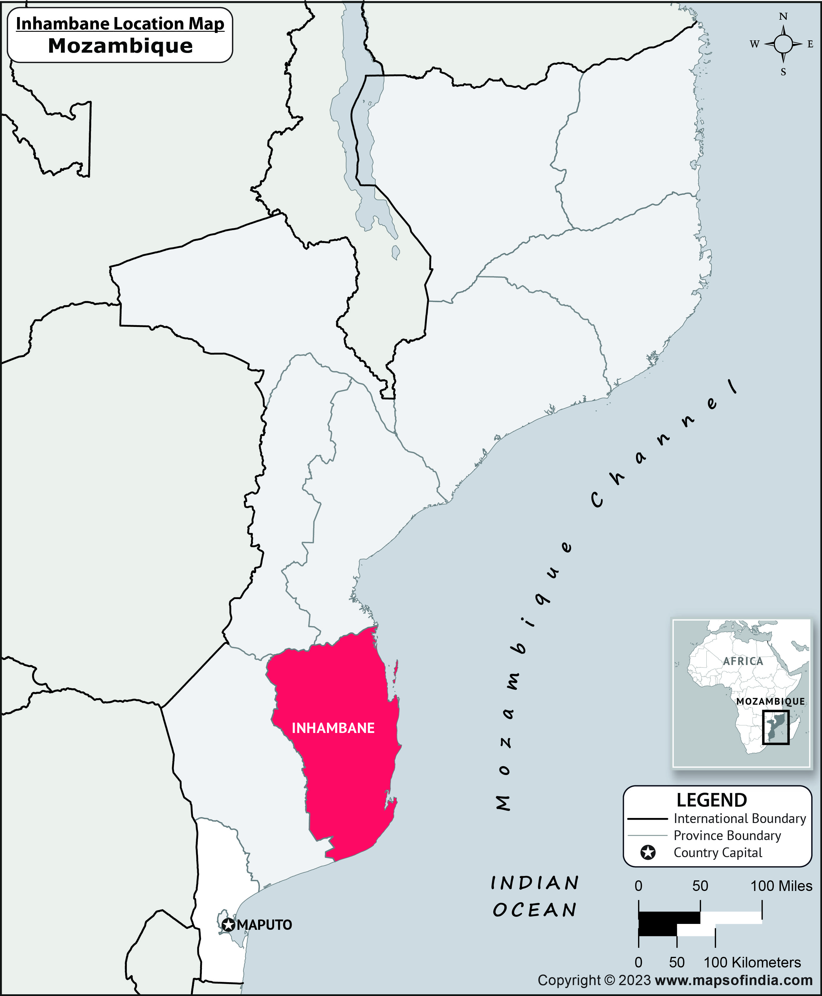 Map of Inhambane Location Inhambane Location Map