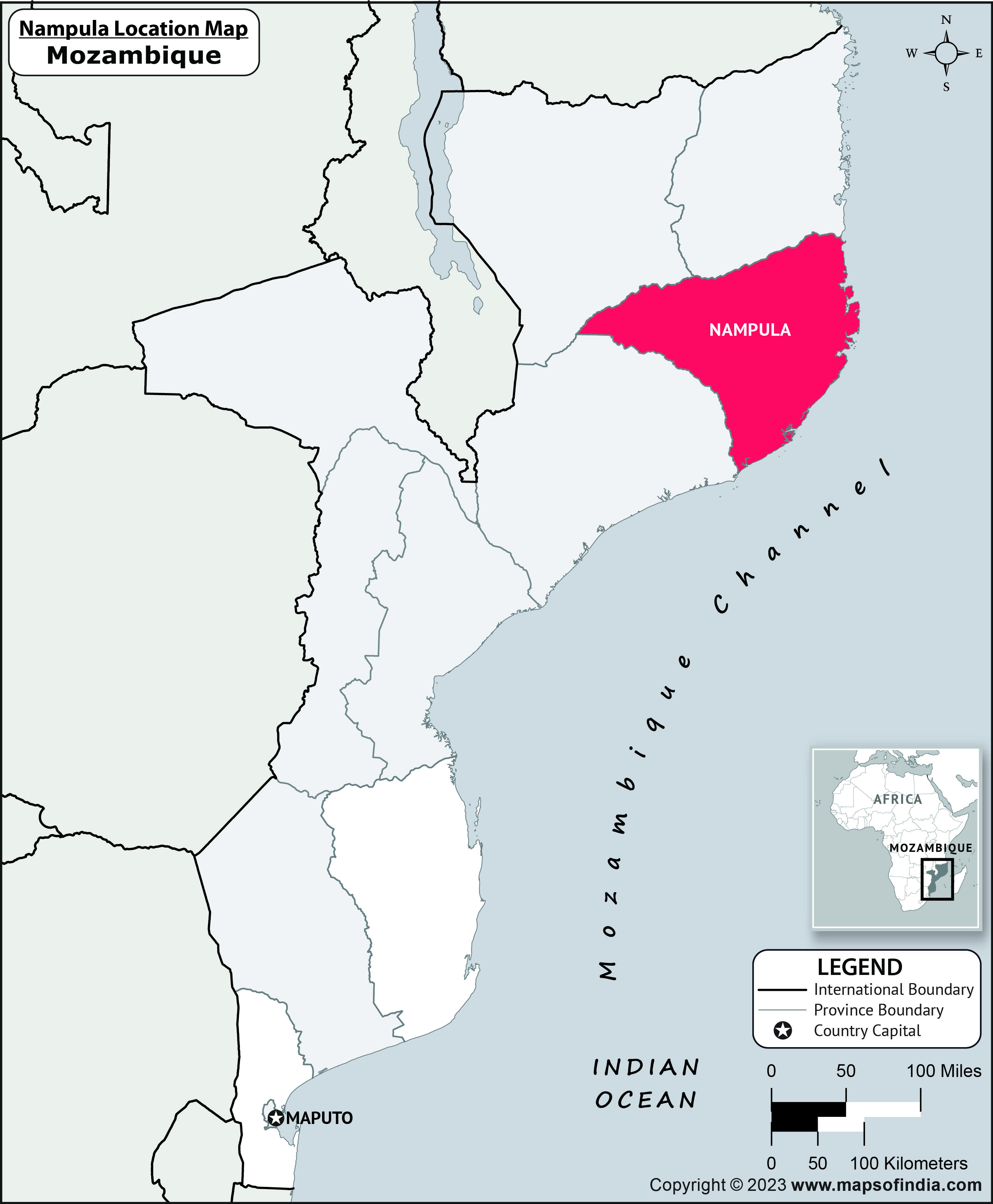 Nampula Location Map