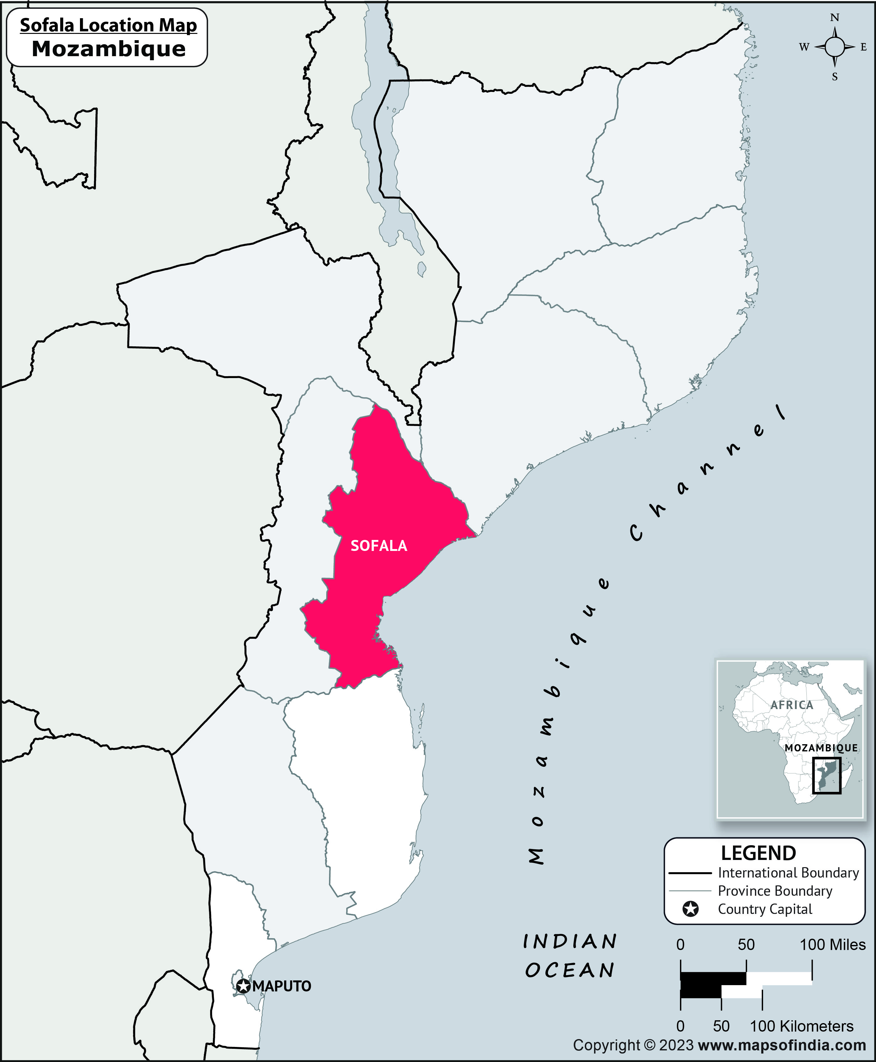 Where is Sofala Located in Mozambique? | Sofala Location Map in 