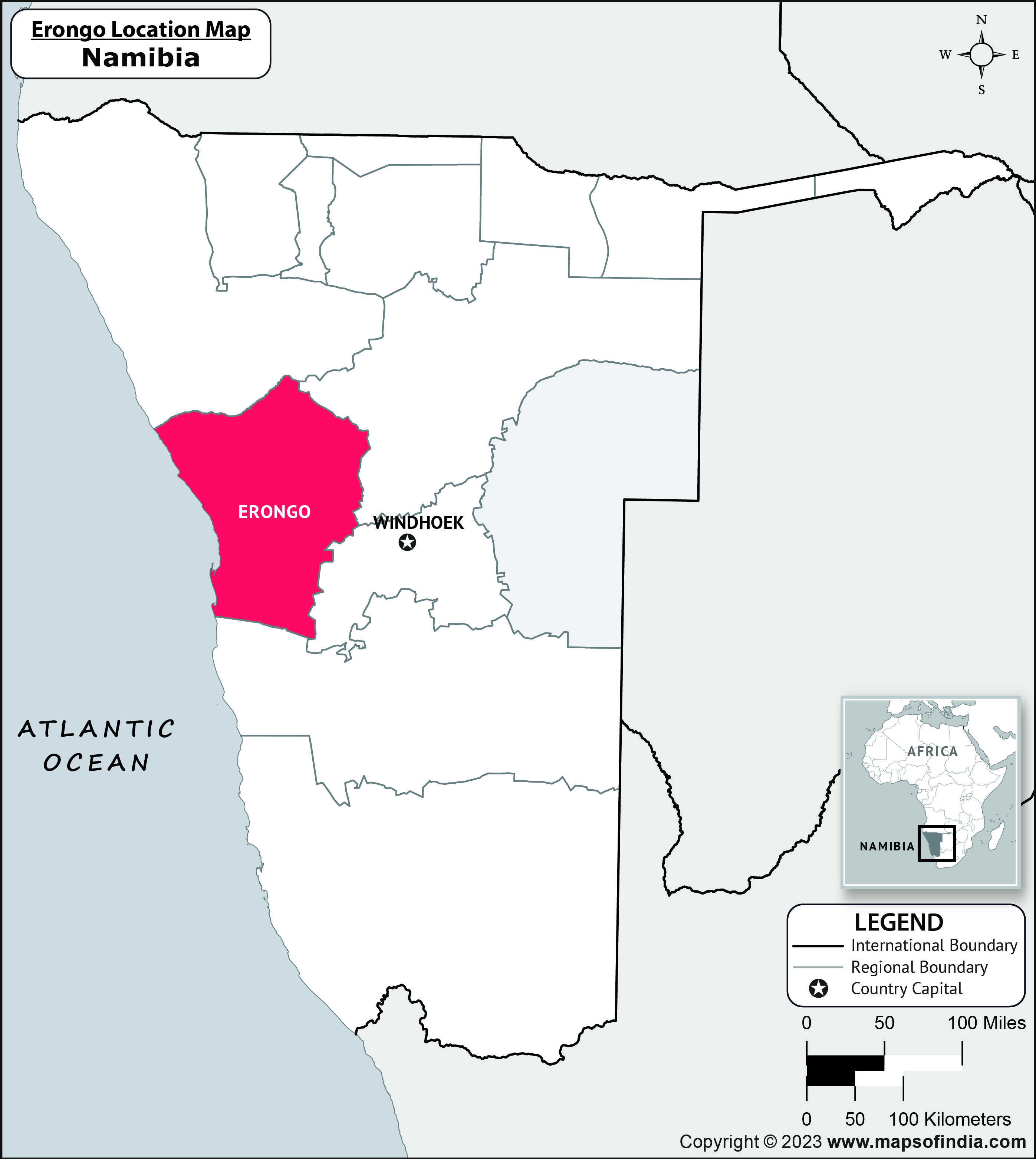 Map of Erongo Location Erongo Location Map