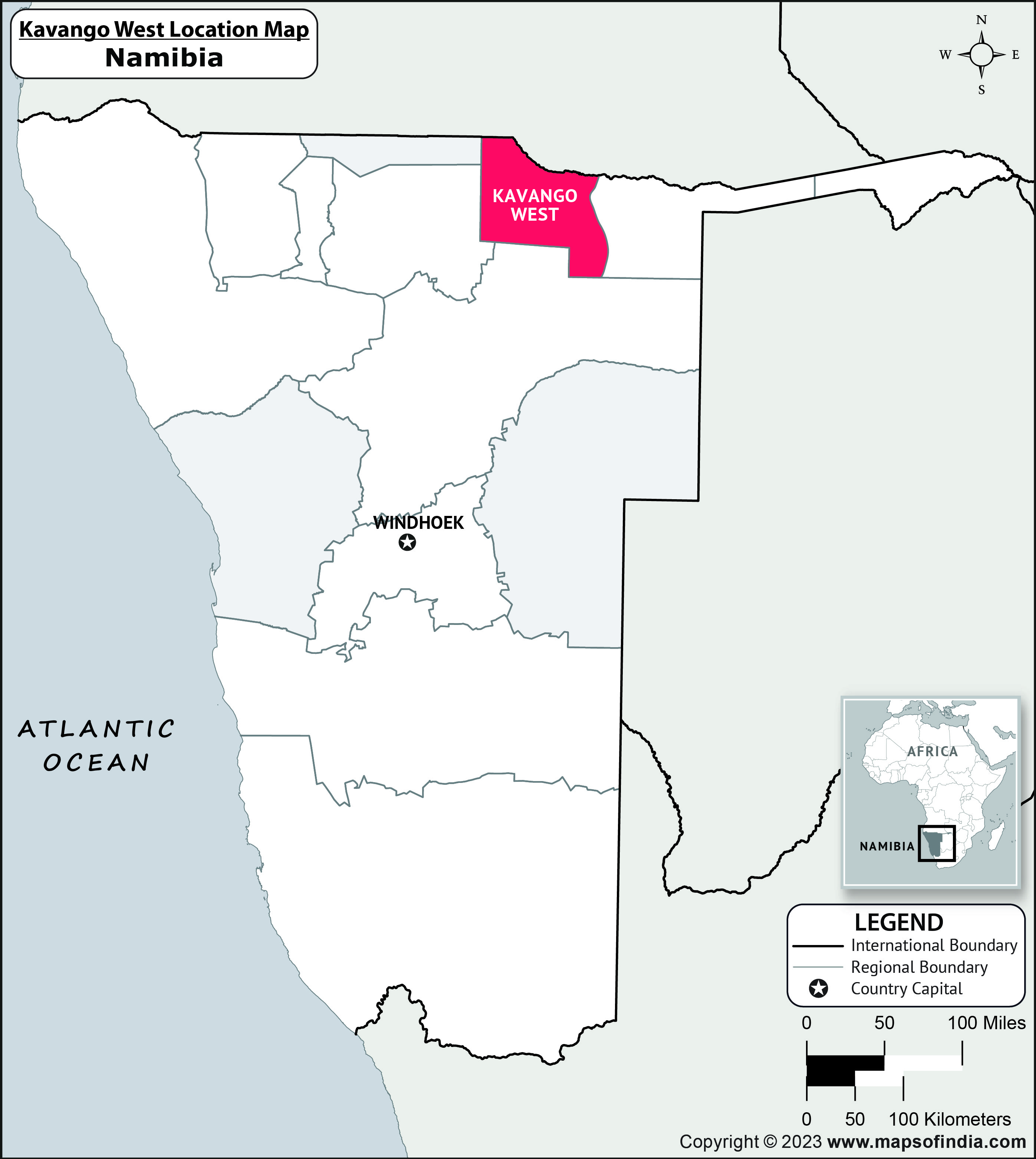 Where is Kavango West Located in Namibia? | Kavango West Location Map ...