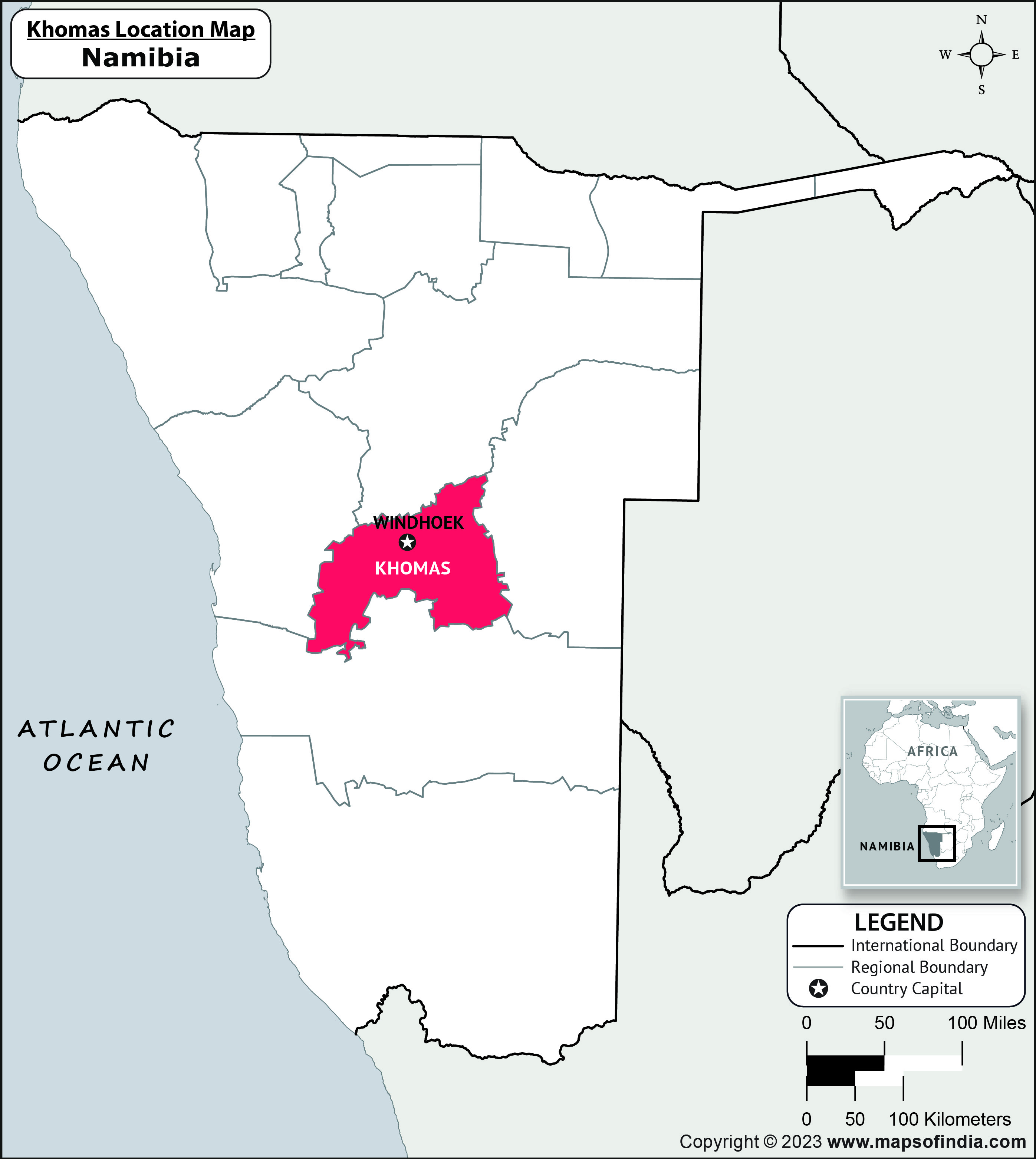 Map of khomas Location khomas Location Map