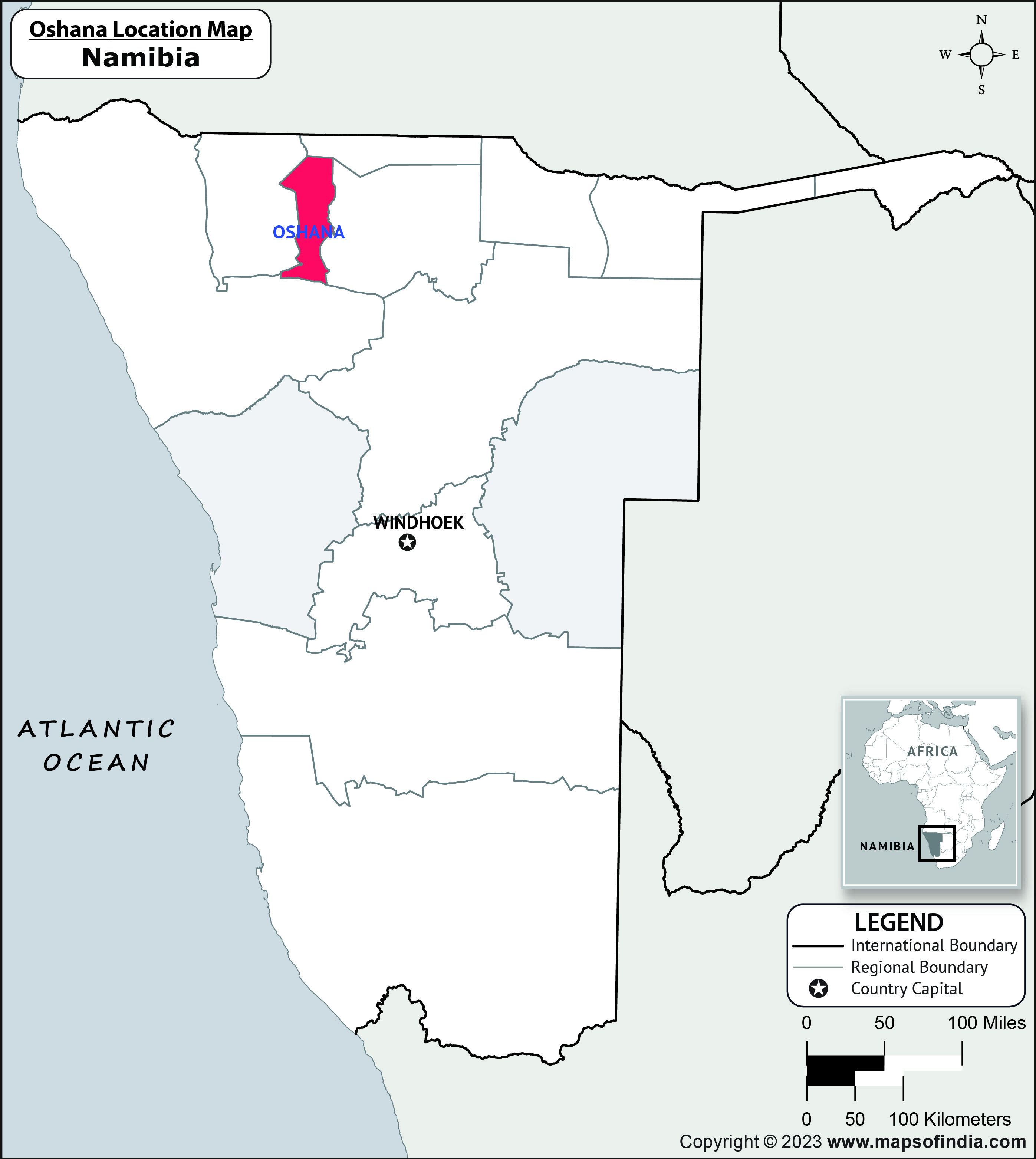 Oshana Location Map