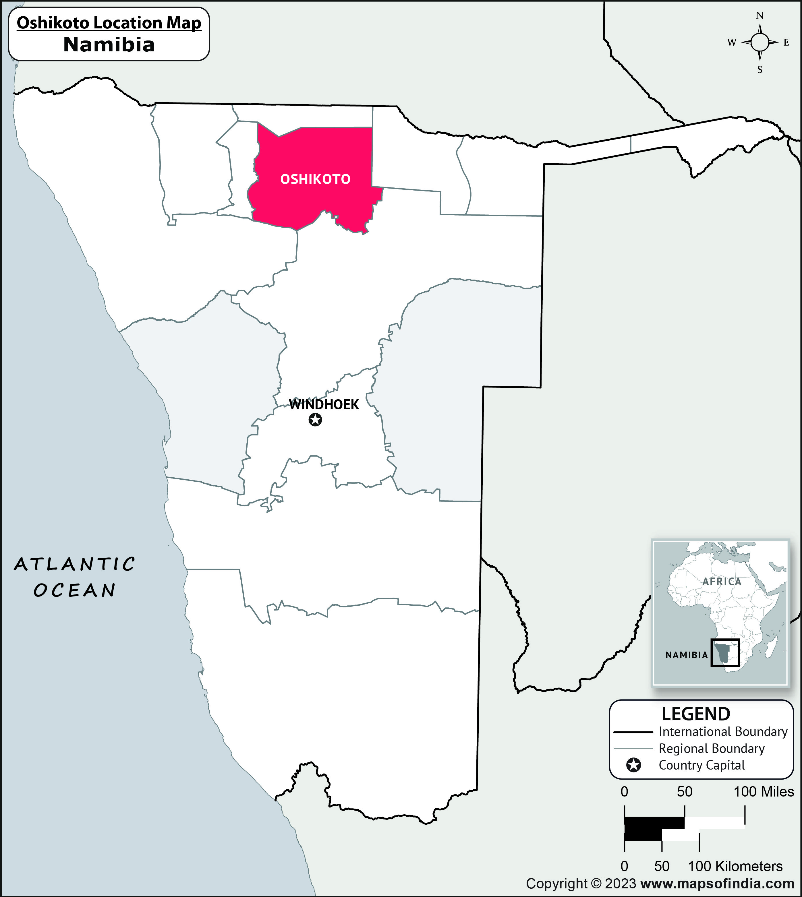 Oshikoto Location Map