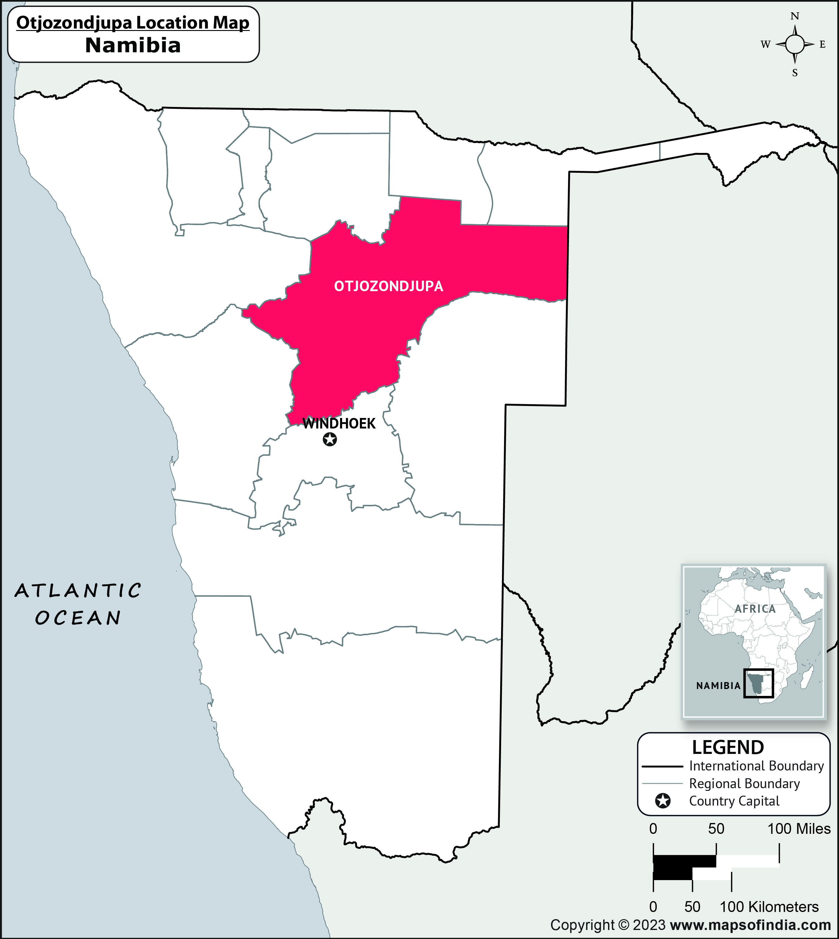 Otjozondjupa Location Map