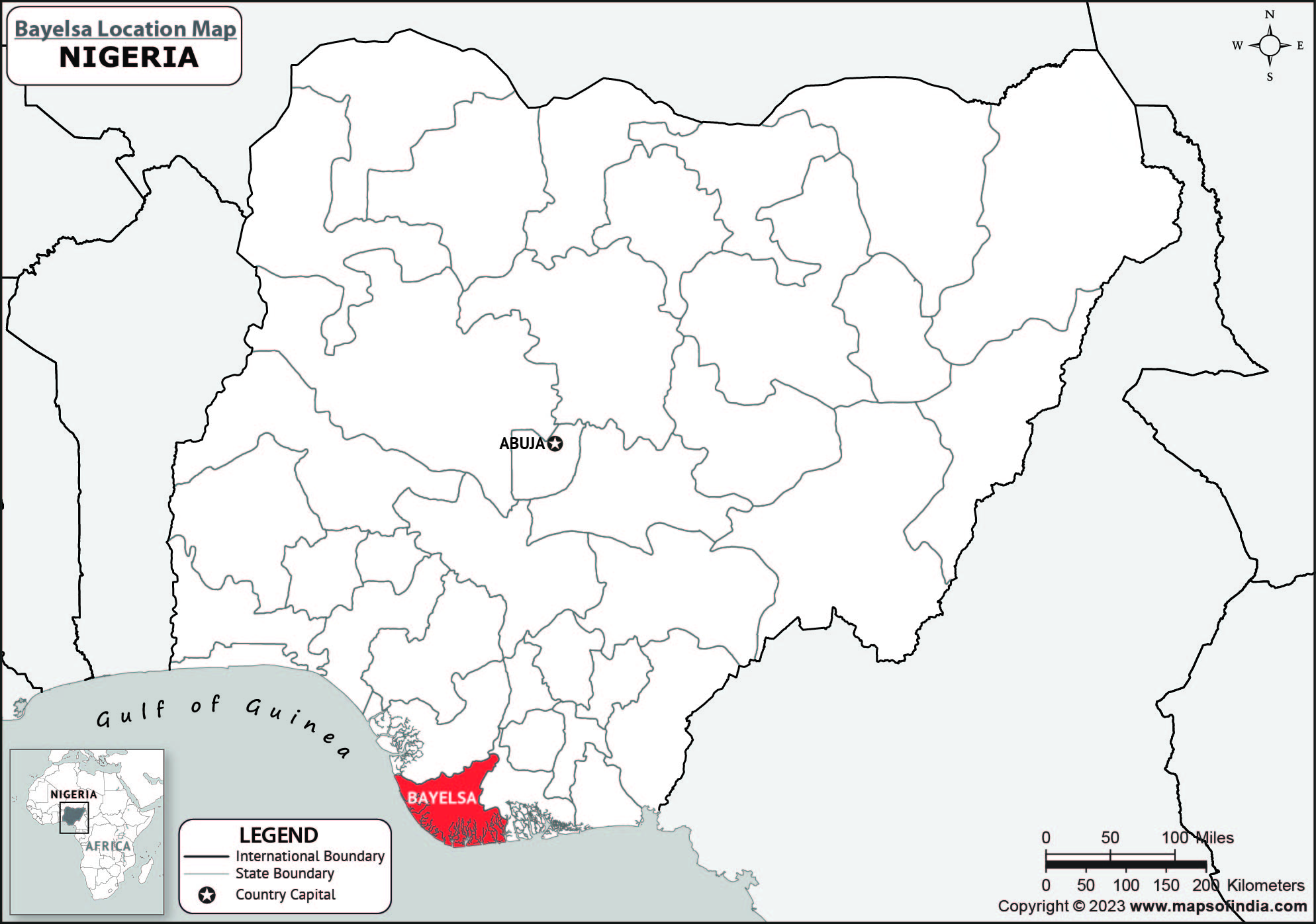 Map of Bayelsa Location Bayelsa Location Map