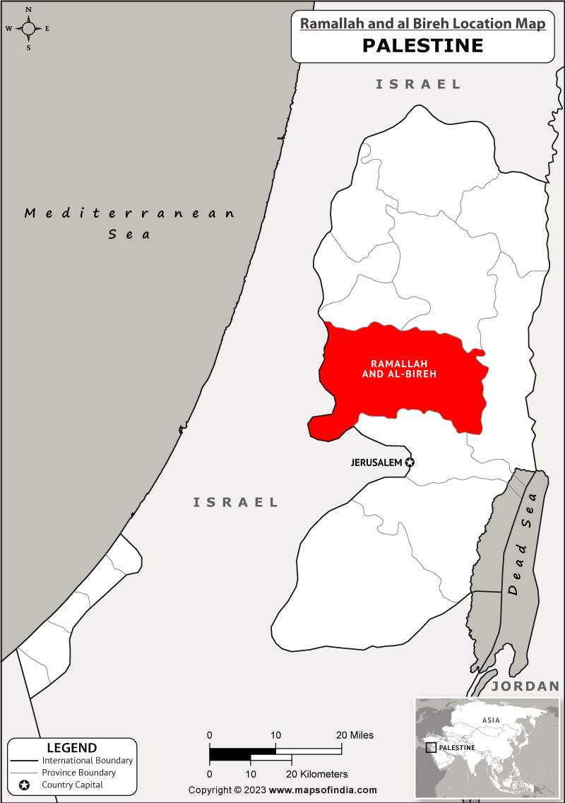 Ramallah and Al Bireh Location Map