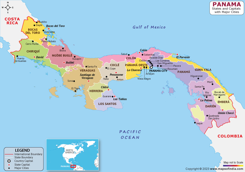 Panama State and Capital Map