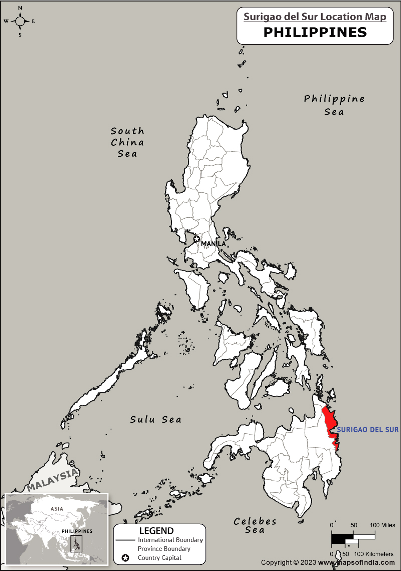 Surigao Del Sur Location Map