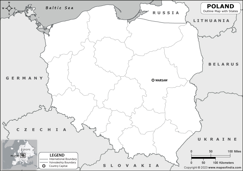 Poland Blank Outline Map