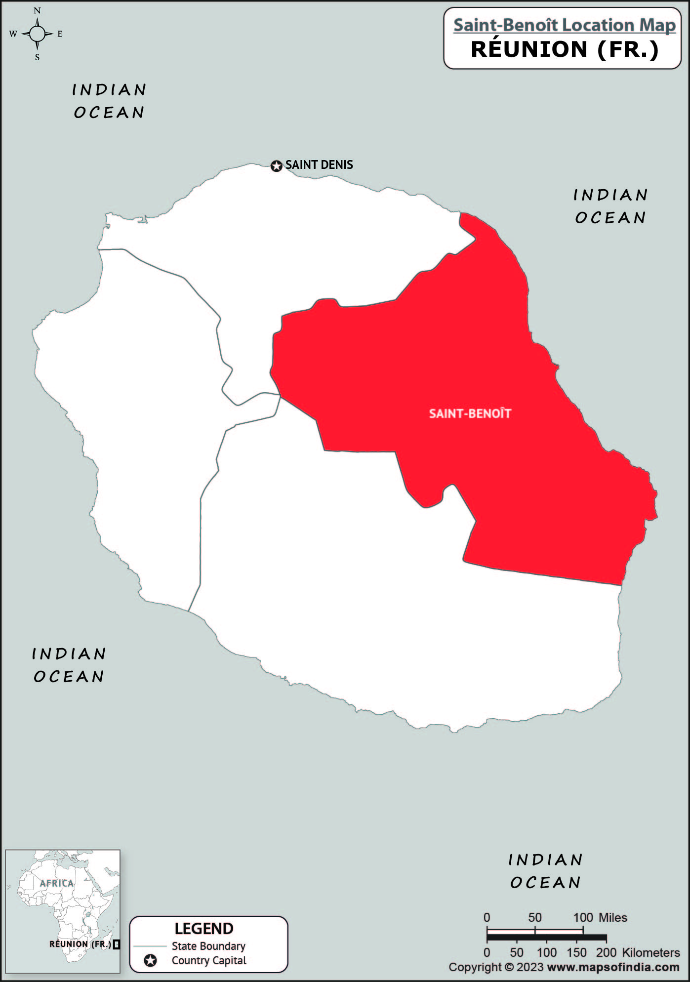 Saint Benoit Location Map