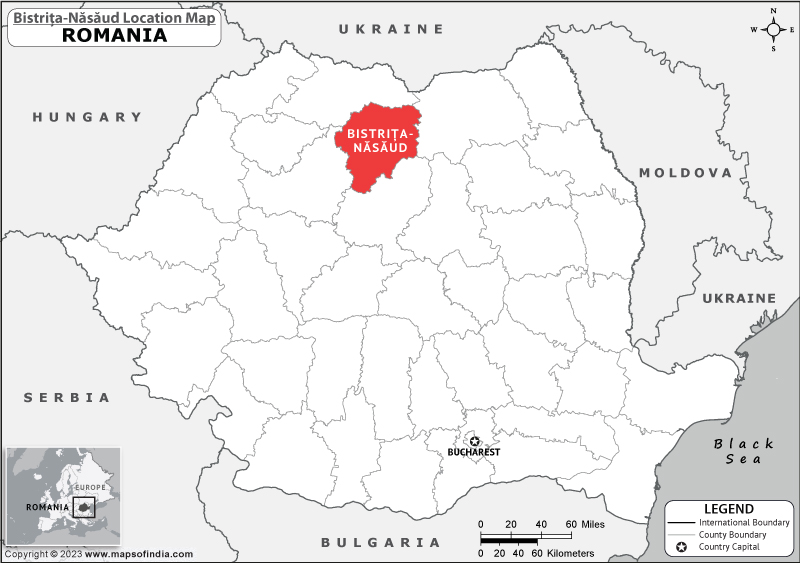 Bistrita Nasaud Location Map