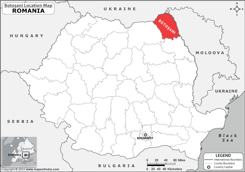 Where is Botosani Located in Romania? | Botosani Location Map in the