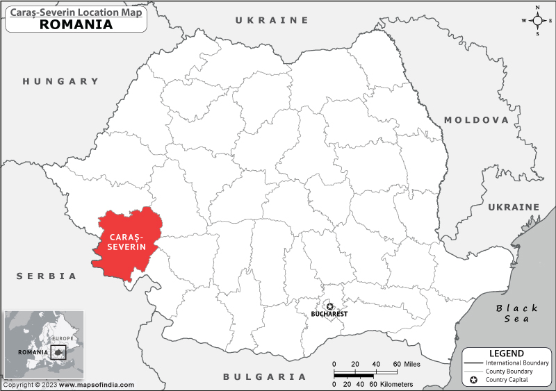 Caras Severin Location Map