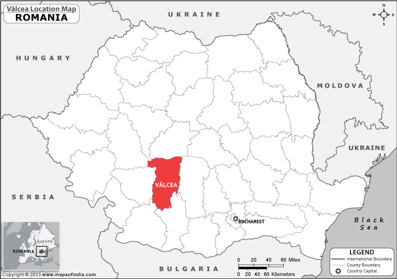 valcea Location Map