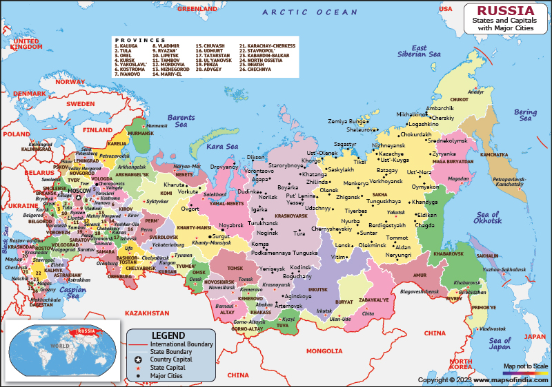 map of russia