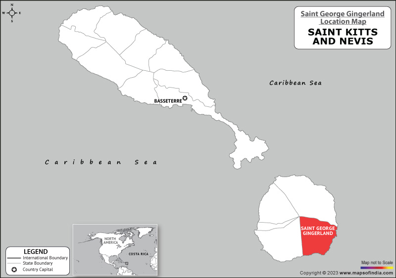 Saint George Gingerland Location Map