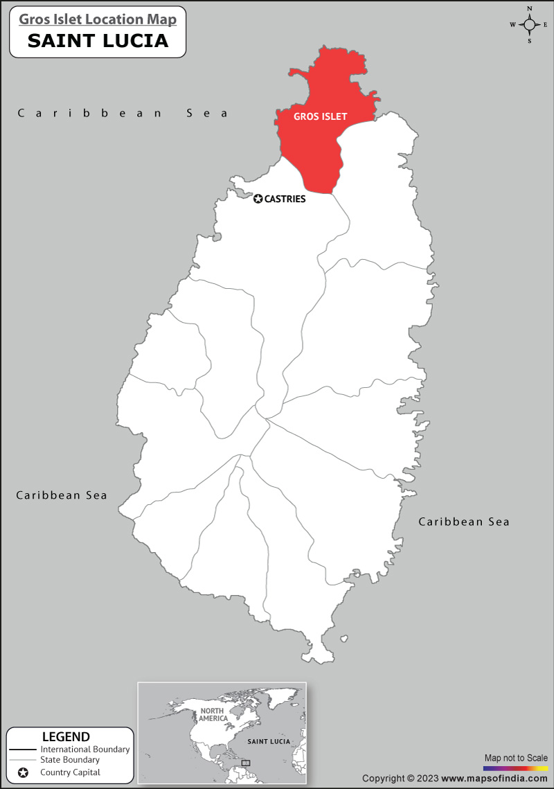 Gros Islet Location Map