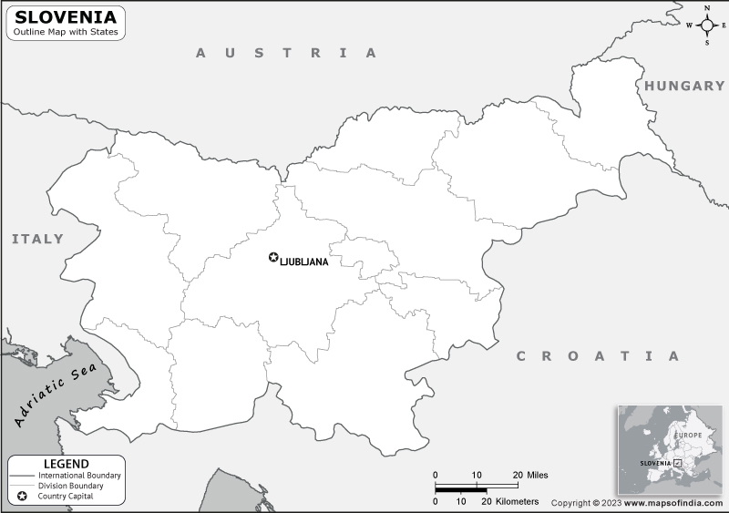 Slovenia Blank Outline Map