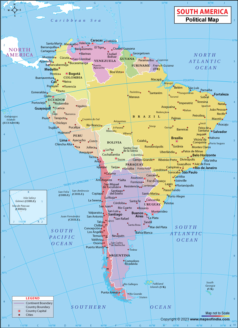 South America Map With Countries