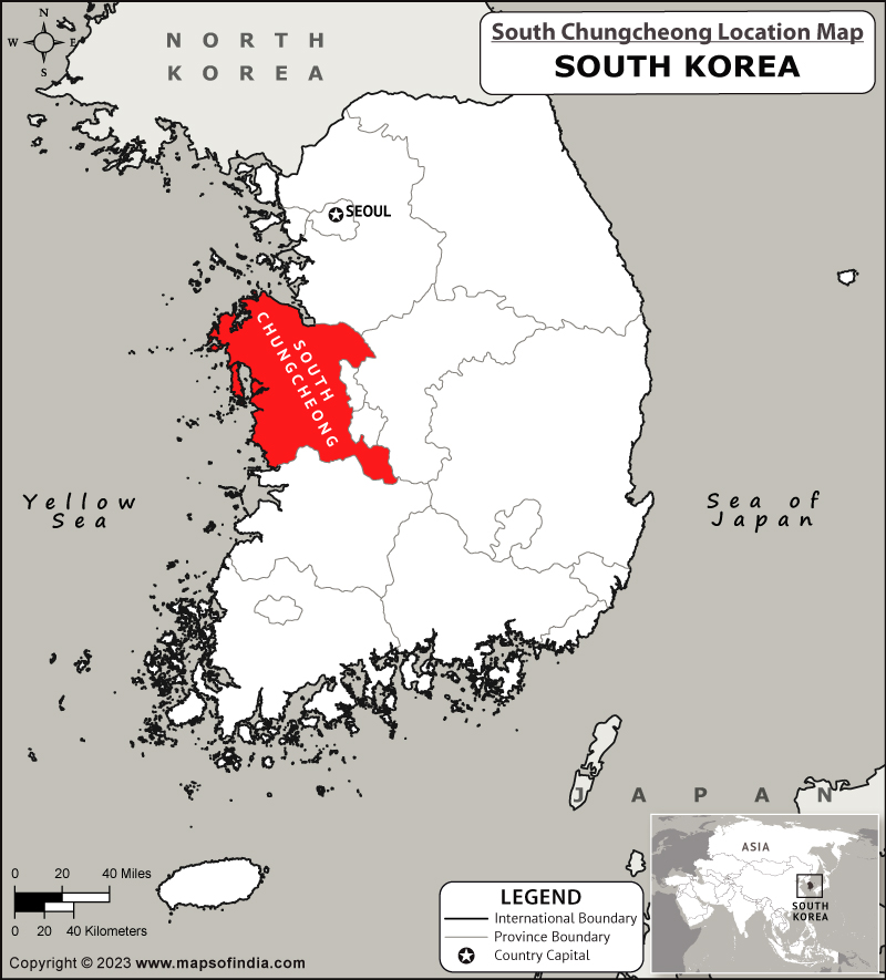 South Chungcheong Location Map
