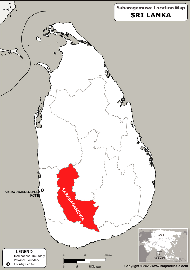 Map of Sabaragamuwa Location Sabaragamuwa Location Map