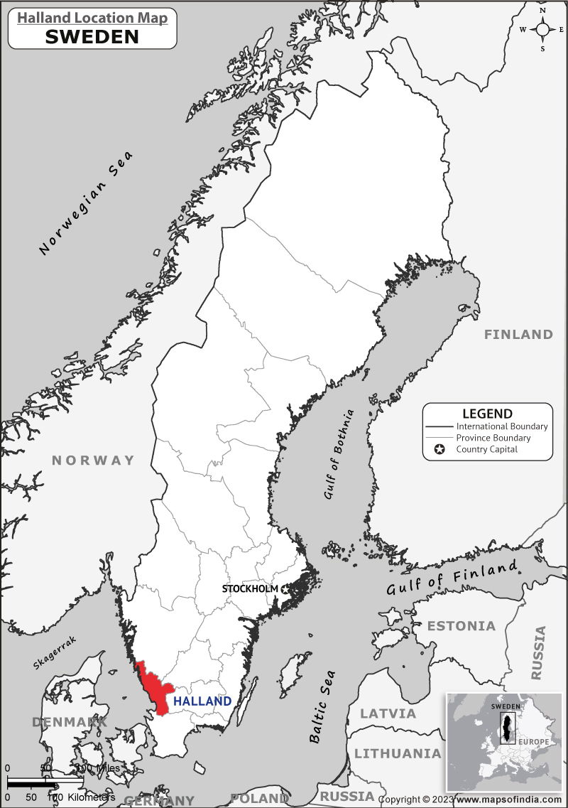 Halland Location Map