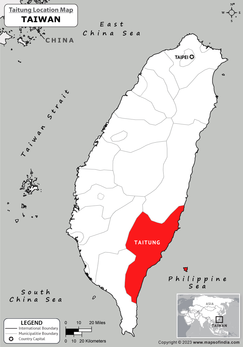 Taitung Location Map