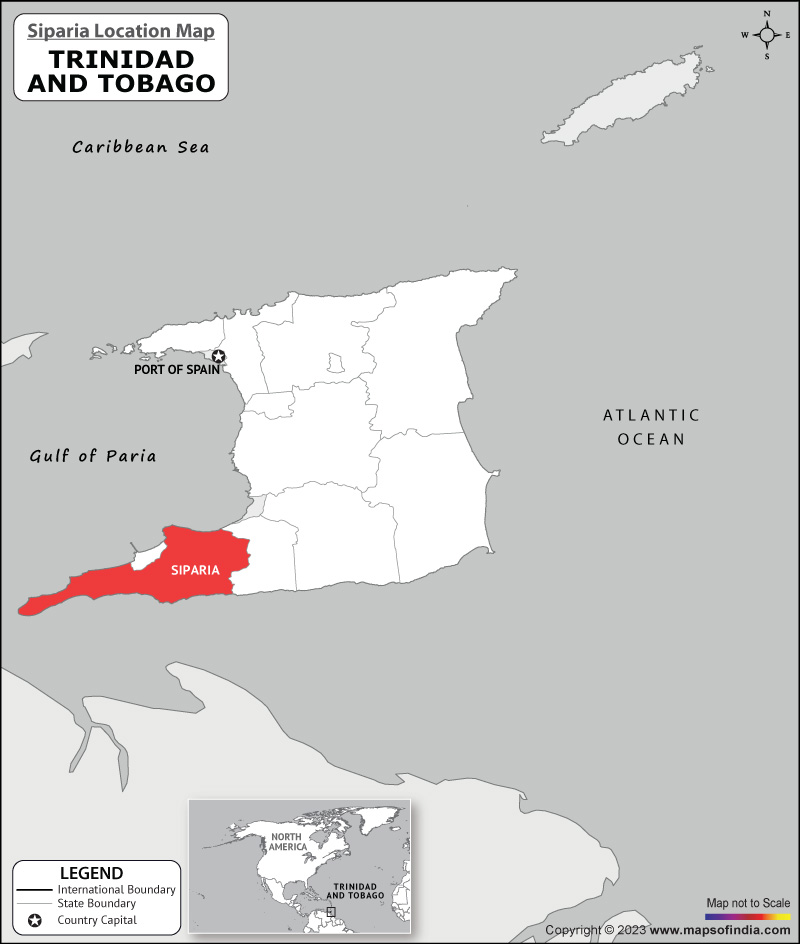 Map of Siparia Location Siparia Location Map