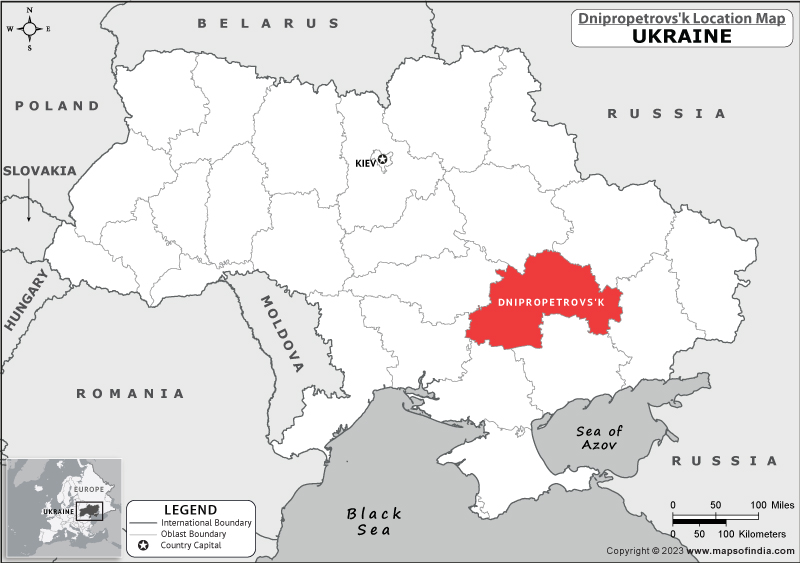 Dnipropetrovs K Location Map