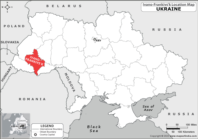 Ivano Frankivs K Oblast Location Map
