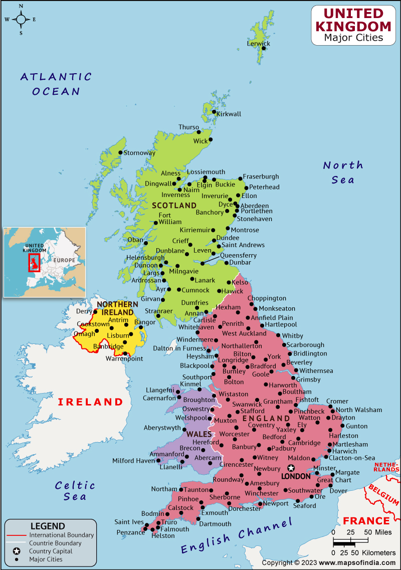 United Kingdom Regions and Capitals List and Map | List of Regions and ...