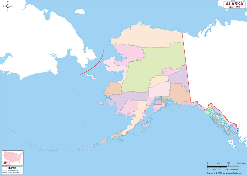 Alaska Blank Map | Outline Map of Alaska