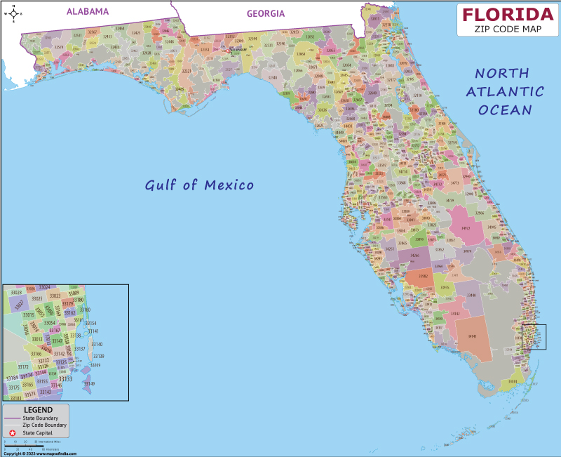 Florida zip code map