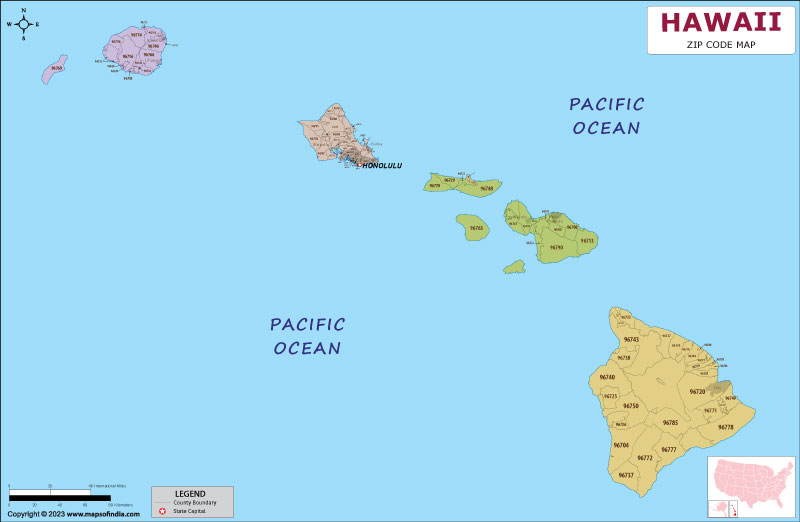 Zip Codes List for Hawaii Hawaii Zip Code Map